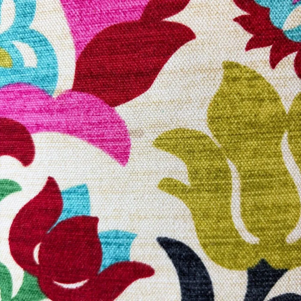 Boho Floral Medallion Throw Pillow Duck Feather Fill Insert 17.5 x 17.5